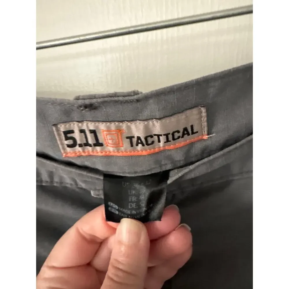 5.11 Tactical Men’s Gray Ripstop Taclite Pro Pants 36x32 Cargo Pocket 74273